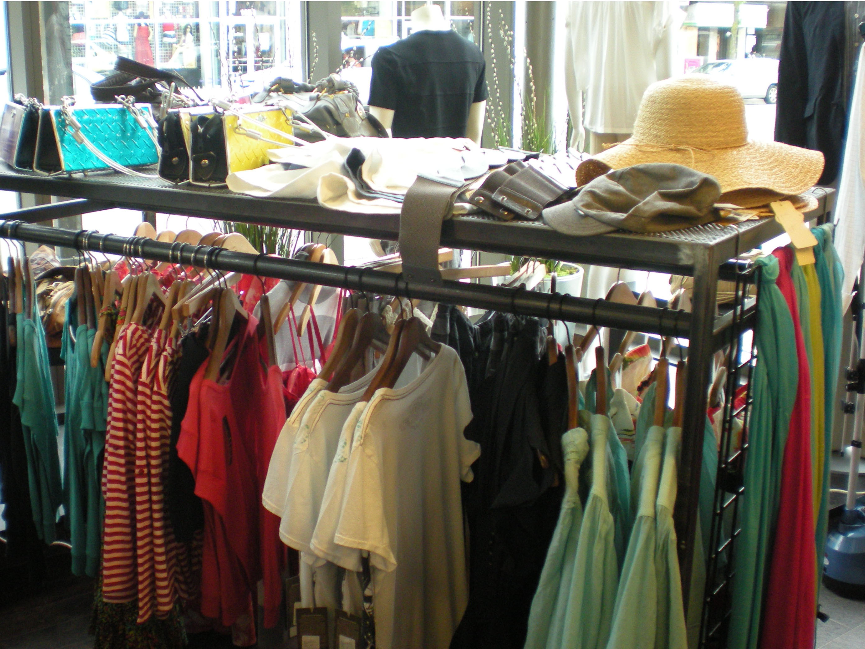 Clothes on the racks at Atmosfere