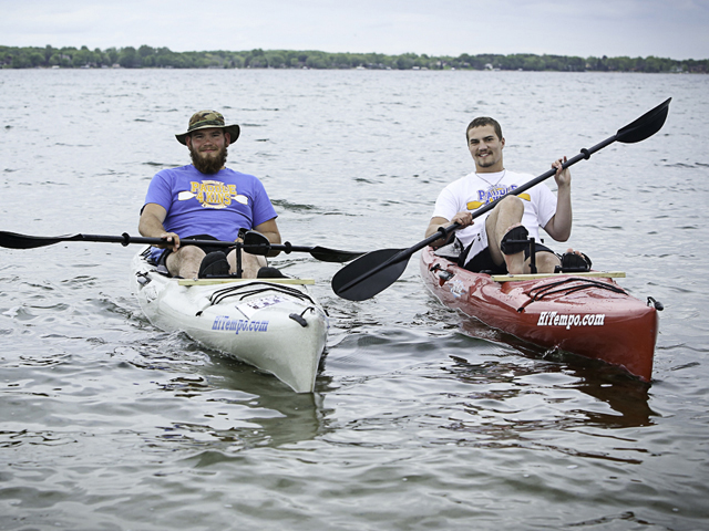 Brock Wood (right) and friend Jesse Hacker will kayak the 2,400 miles of the Mississippi River beginning June 17 to raise money for Lymphoma research. (credit: submitted)