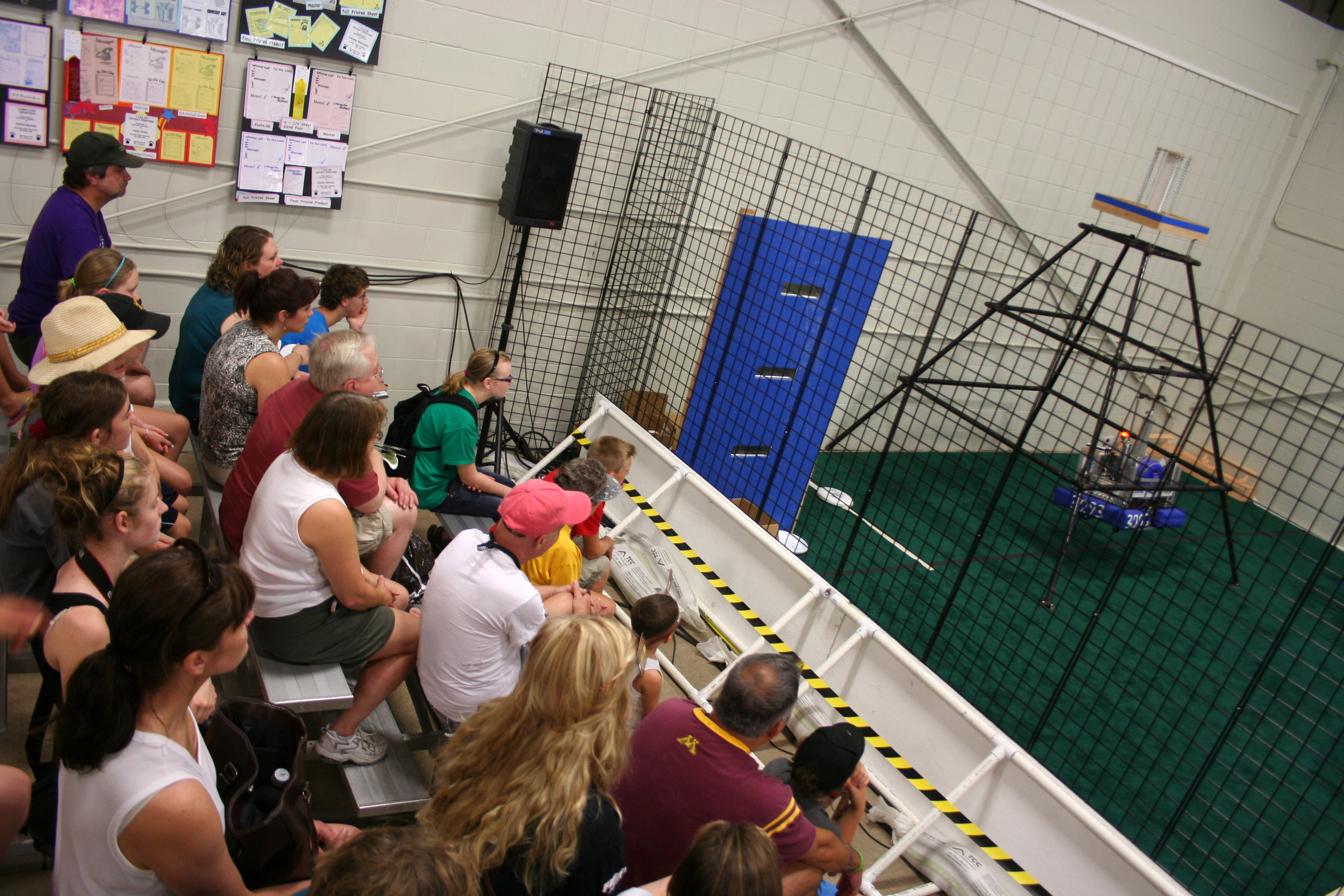 About 50 spectators packed two stands for the robotics competition. (credit: CBS)