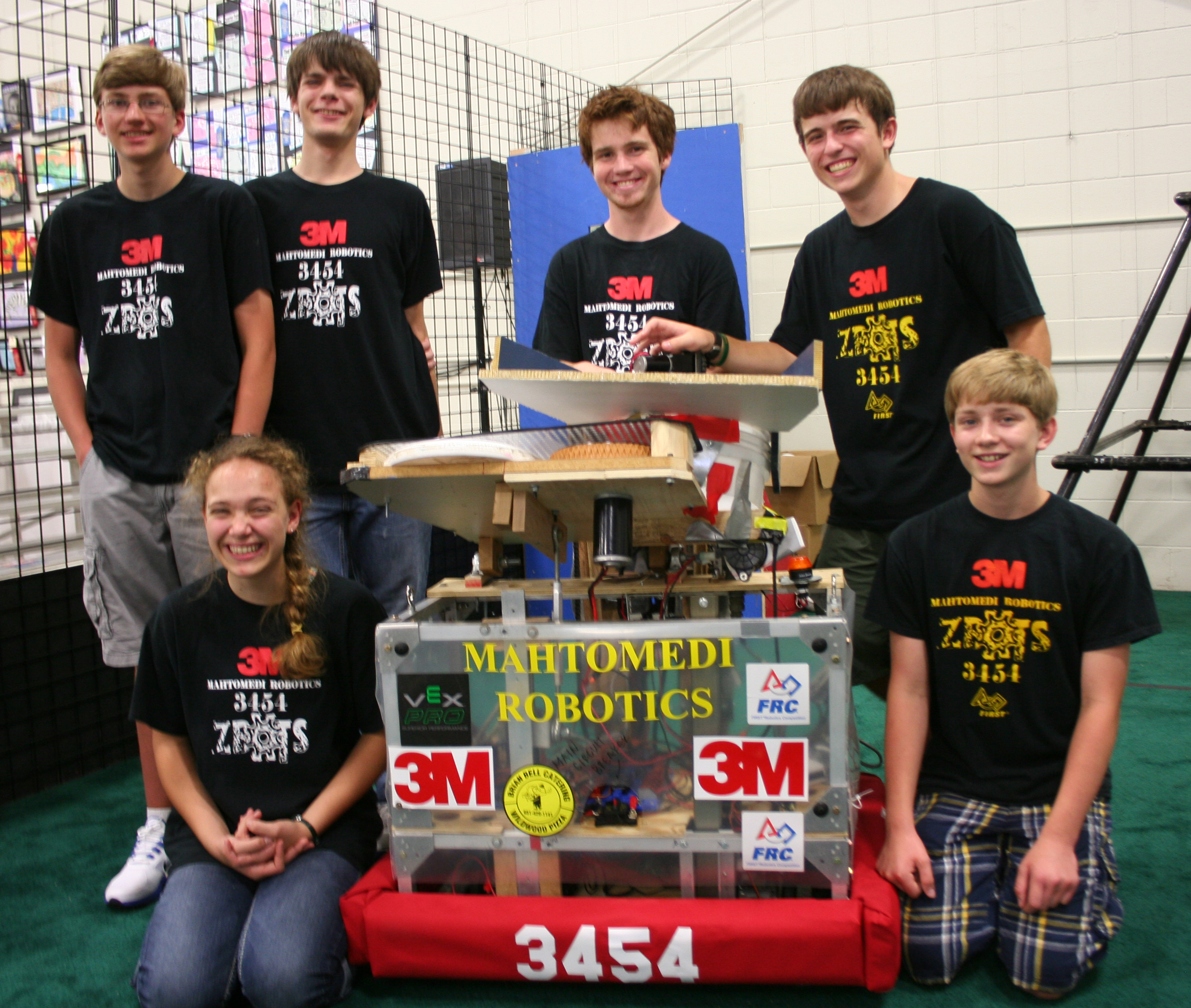 The Mahtomedi team with its robot. (credit: CBS)