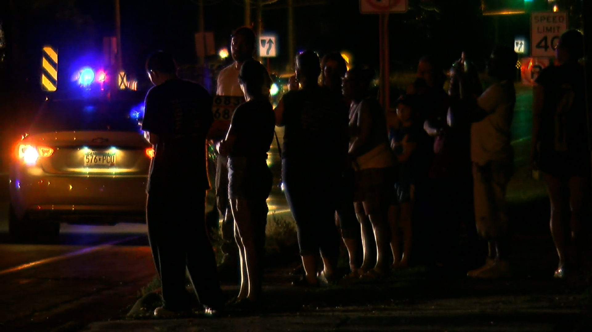 Crowd gathers at site of Philando Castile shooting. (credit: CBS) 