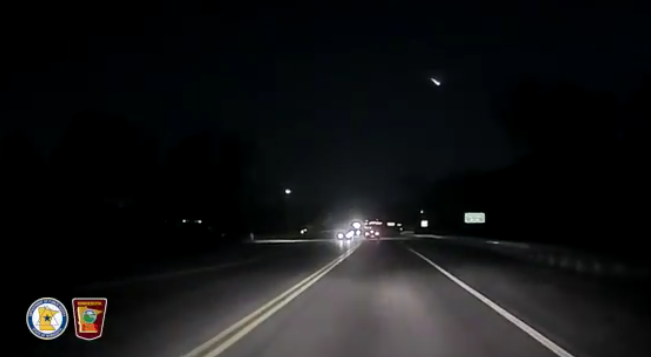 State Trooper Dashcam captures Meteor from the Geminid shower – WCCO