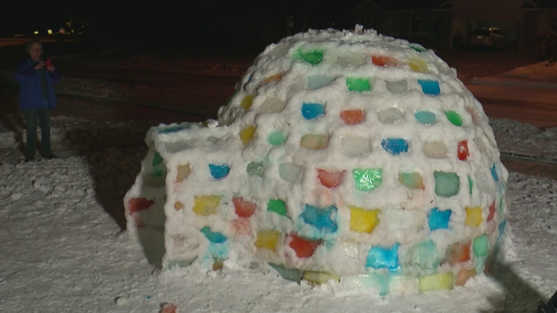 Family builds giant igloo shelter in front yard